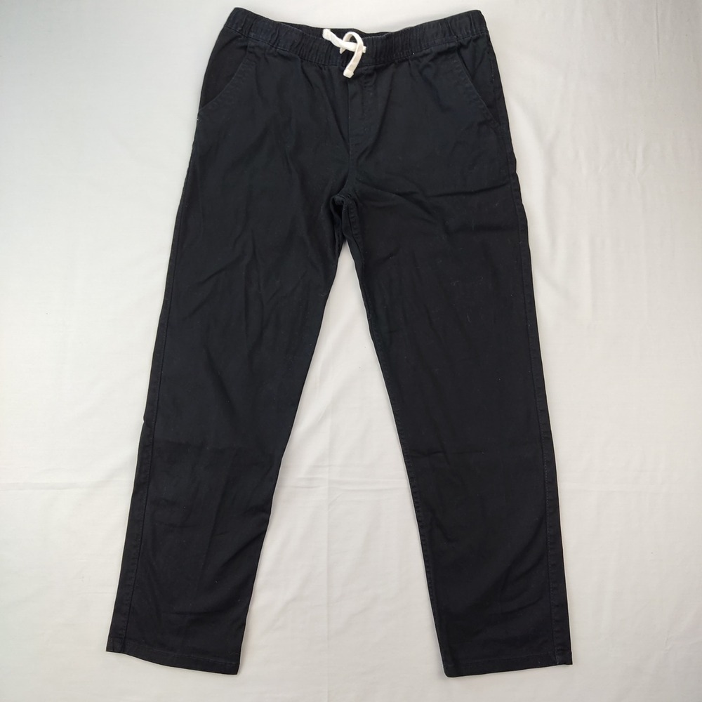Wonder Nation Pants Boys XL 14-16 Husky Black Pull On Drawstring Chino Trousers